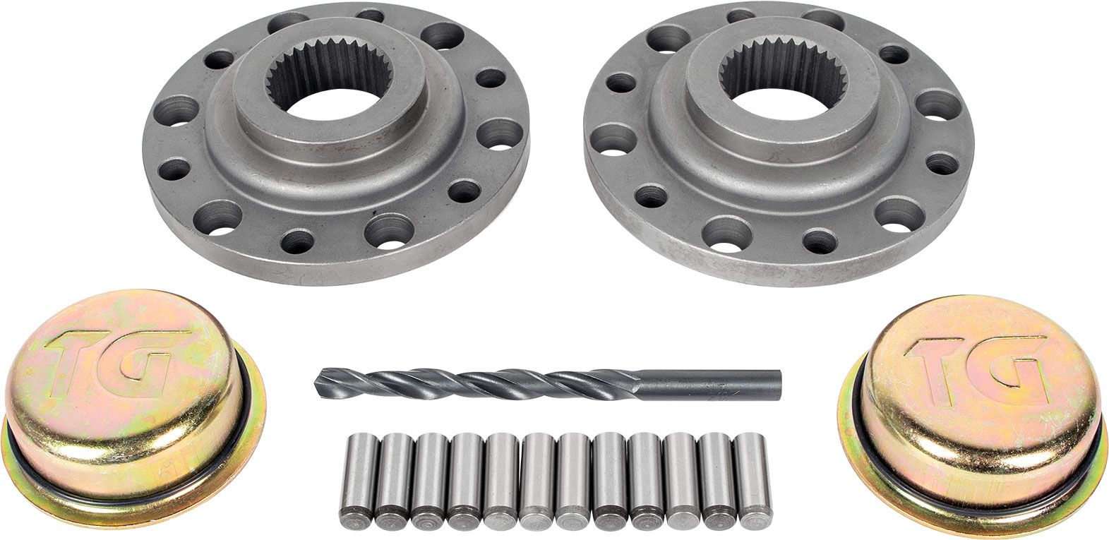 flange gear Drive Flange Kit w/ Dowel Pins, Drill Bit and Dust Shield