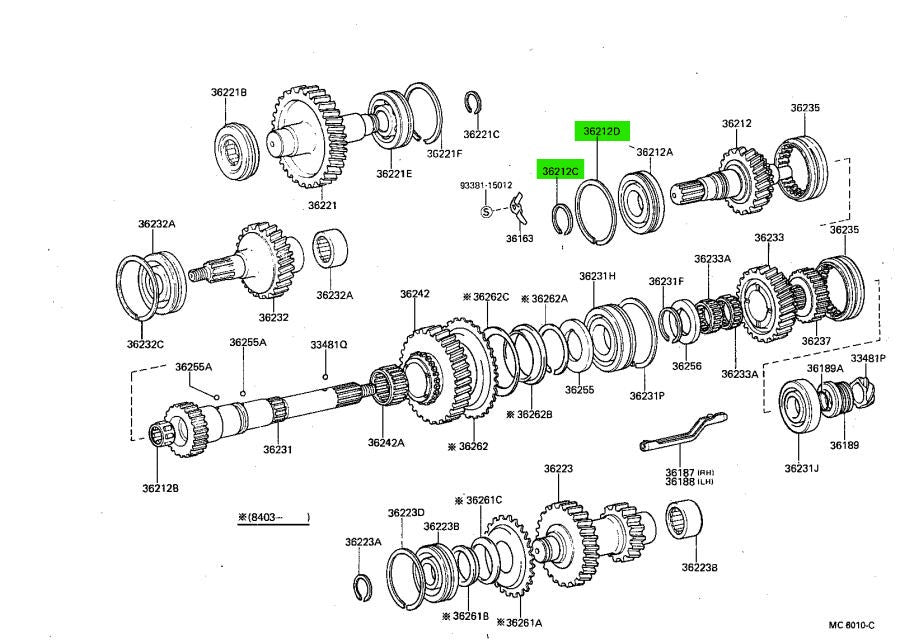 RF1A Transfer Case Input Snap Rings