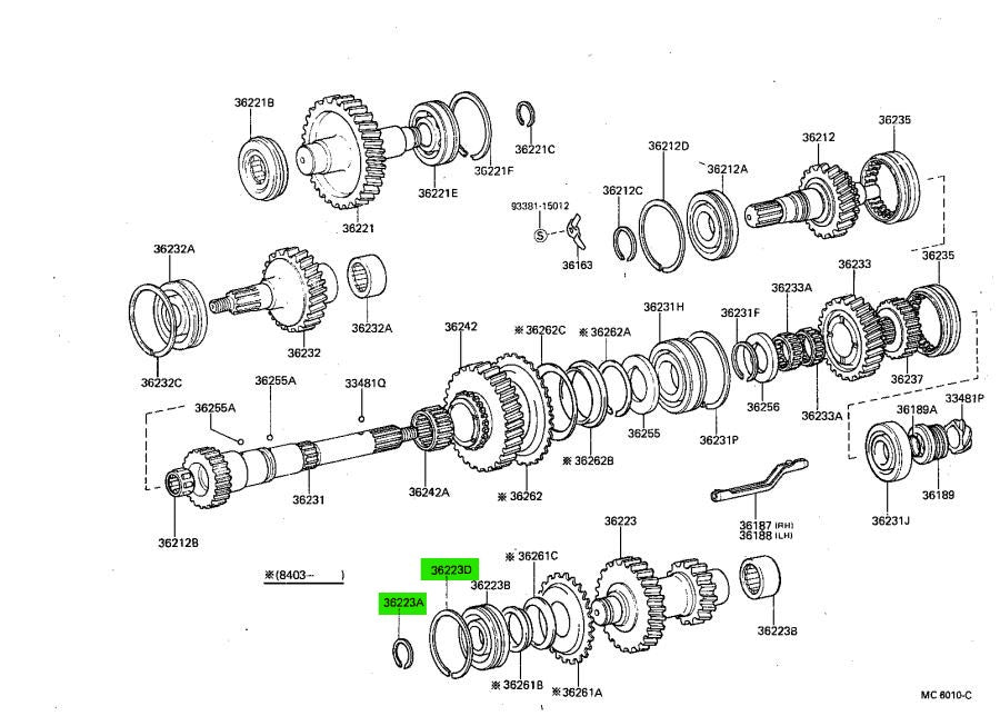 RF1A Transfer Case Counter Snap Rings