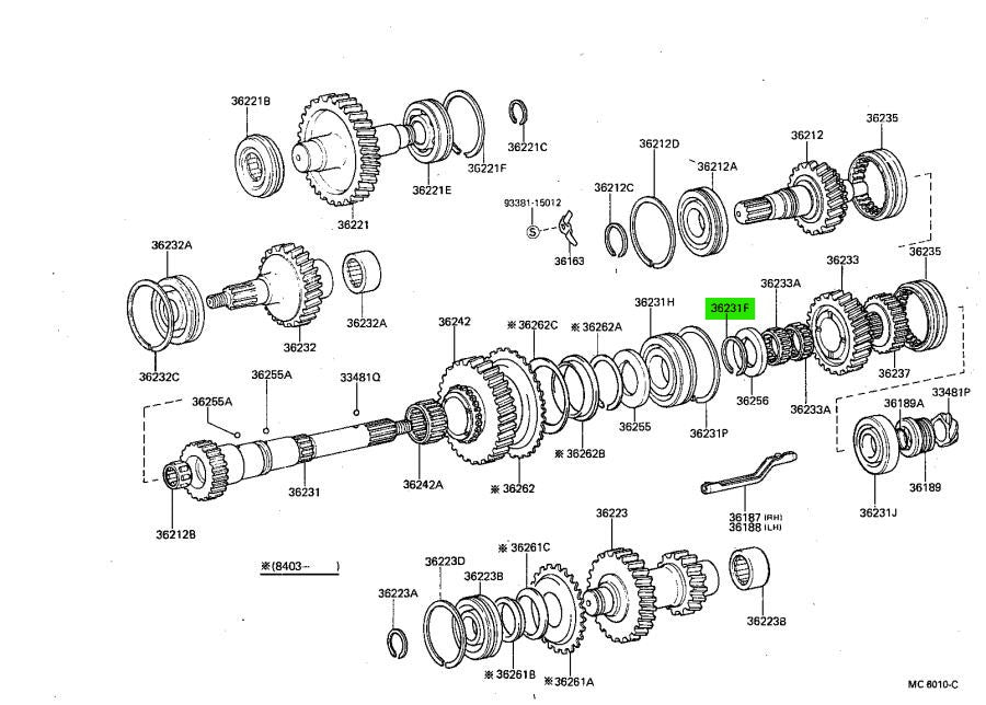 RF1A Output Shaft Low Speed Gear Snap Ring
