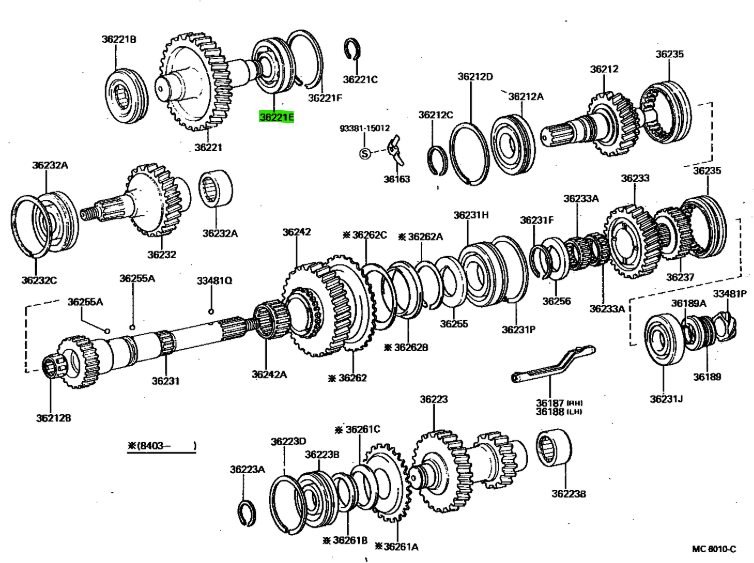 RF1A 4WD Idler Shaft Bearing
